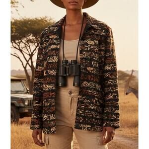 Stunning Patchwork Applique Safari-Vibes Shacket by Choices